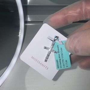 Moissanite Silver Cross Pendant